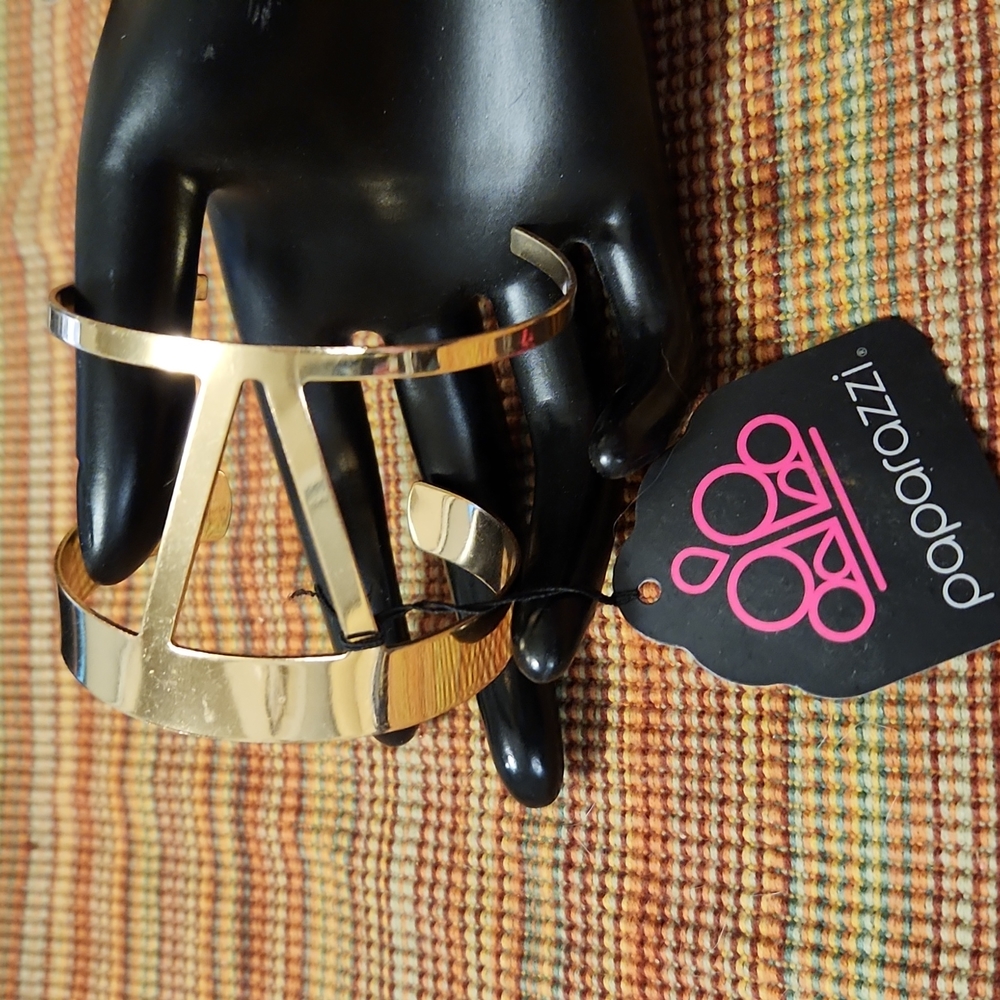 Modern Goldtone Cuff Bracelet